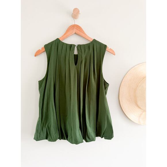 Madewell | NWT | Sleeveless Crewneck Bubble Top Summit Green | Sz XS - Picture 7 of 8